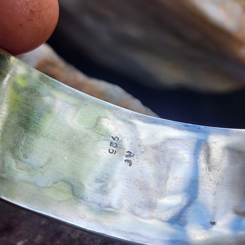 Solid Heavy Oxidized Sterling Silver 925 Silver B… - image 3